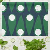 Abstraktes grün-weißes Muster Geschirrtuch (Gefaltet)
