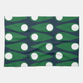 Abstraktes grün-weißes Muster Geschirrtuch (Horizontal)