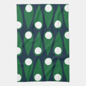 Abstraktes grün-weißes Muster Geschirrtuch (Vertikal)