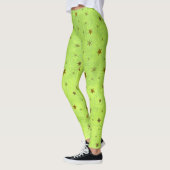 Abstraktes Grünbuch mit goldenen funkelnd Sternen Leggings (Links)