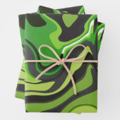 Abstraktes grünes Ablaufmuster Geschenkpapier Set (Beispiel)