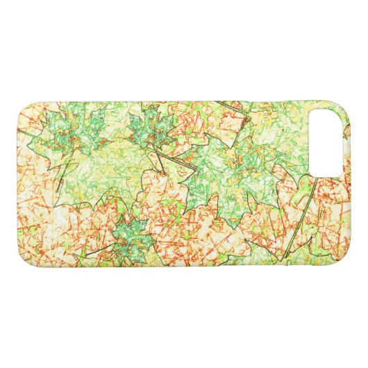 Abstraktes grünes Ackerblatt auf zerkratztem Boden Case-Mate iPhone Hülle (Rückseite (Horizontal))