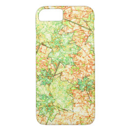 Abstraktes grünes Ackerblatt auf zerkratztem Boden Case-Mate iPhone Hülle