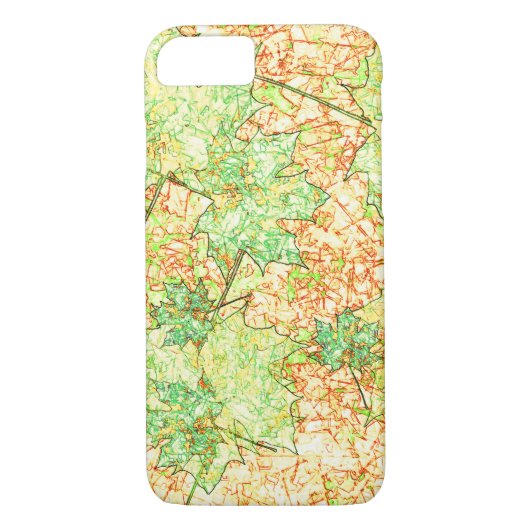 Abstraktes grünes Ackerblatt auf zerkratztem Boden Case-Mate iPhone Hülle (Rückseite)