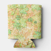 Abstraktes grünes Ackerblatt auf zerkratztem Boden Dosenkühler (Rückseite)