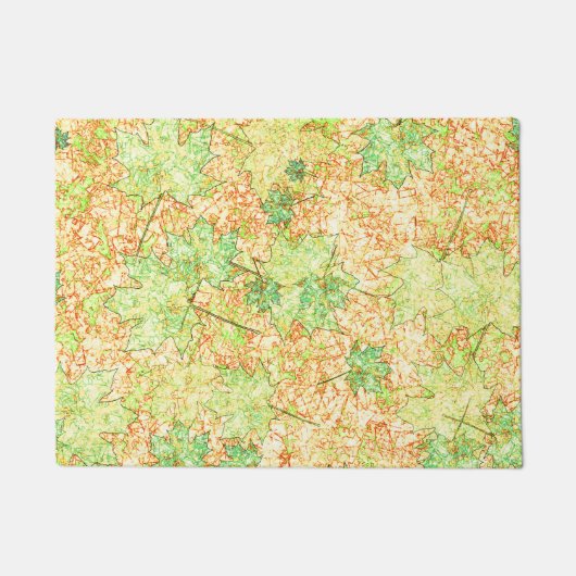 Abstraktes grünes Ackerblatt auf zerkratztem Boden Fußmatte (Vorderseite)