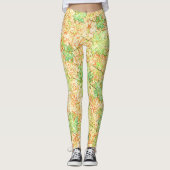 Abstraktes grünes Ackerblatt auf zerkratztem Boden Leggings (Vorderseite)