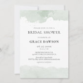 Abstraktes grünes Aquarell Brautdusche Einladung (Vorderseite)