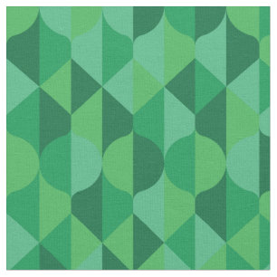 Abstraktes grünes Blätter geometrisches Muster Stoff