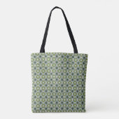 Abstraktes grünes Blumenmuster Tasche (Rückseite)