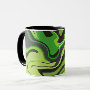 Abstraktes grünes Fließmuster Tasse