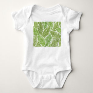 Abstraktes grünes florales nahtloses Hintergrundbi Baby Strampler