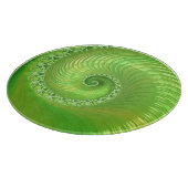 Abstraktes grünes Fraktal Schneidebrett (Ecke)