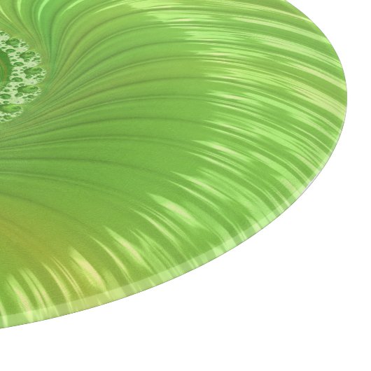 Abstraktes grünes Fraktal Schneidebrett (Ecke)