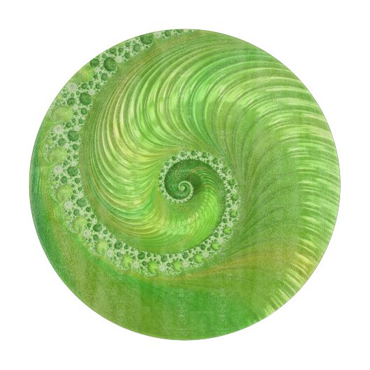 Abstraktes grünes Fraktal Schneidebrett (Vorderseite)