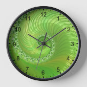 Abstraktes grünes Fraktal Uhr (Vorderseite)