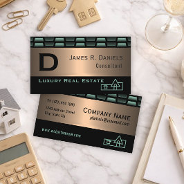 Abstraktes, grünes Kupferluxus Metallic Art Patter Visitenkarte