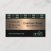 Abstraktes, grünes Kupferluxus Metallic Art Patter Visitenkarte (Rückseite)