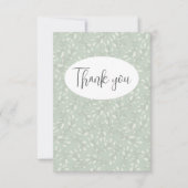 Abstraktes grünes Leaf Flat Danke Karte (Vorderseite)