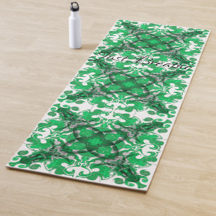 Abstraktes grünes Mandala psychedelischer Schmette Yogamatte