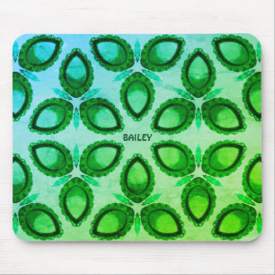 ~ Abstraktes Grünes Muster ~ Personalisiert Mousepad