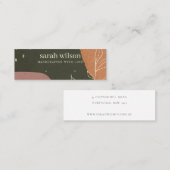 Abstraktes grünes Orangenschwarz Mini Visitenkarte (Vorne/Hinten)