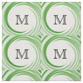 Abstraktes grünes Swirl Monogramm Nr. 3 Stoff (Muster)