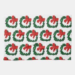 Abstraktes grünes Weihnachtshandtuch Geschirrtuch