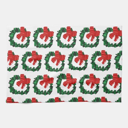 Abstraktes grünes Weihnachtshandtuch Geschirrtuch (Horizontal)