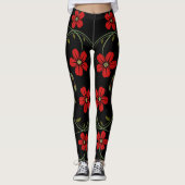 Abstraktes Grunge Blumenmuster. Leggings (Vorderseite)
