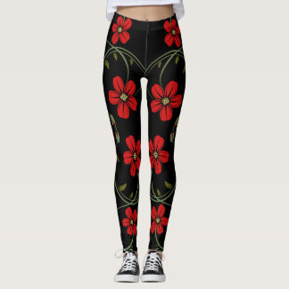 Abstraktes Grunge Blumenmuster. Leggings