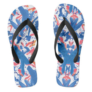 Abstraktes Grunge Floral Muster Badesandalen