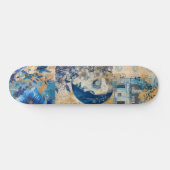 Abstraktes Grunge Indigo Blue Skate Deck Skateboard (Horizontal)