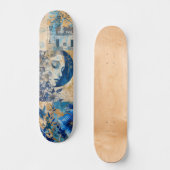 Abstraktes Grunge Indigo Blue Skate Deck Skateboard (Vorderseite)