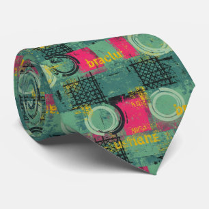 Abstraktes Grunge-Muster mit geometrischen Formen Krawatte