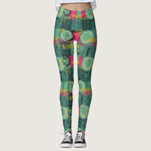 Abstraktes Grunge-Muster mit geometrischen Formen Leggings