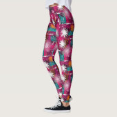 Abstraktes Grunge-Muster mit Löwenzahn Leggings (Links)