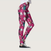Abstraktes Grunge-Muster mit Löwenzahn Leggings (Rechts)