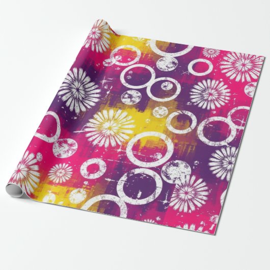 Abstraktes Grunge-Muster mit Sternenexplosion und Geschenkpapier (Ungerollt)