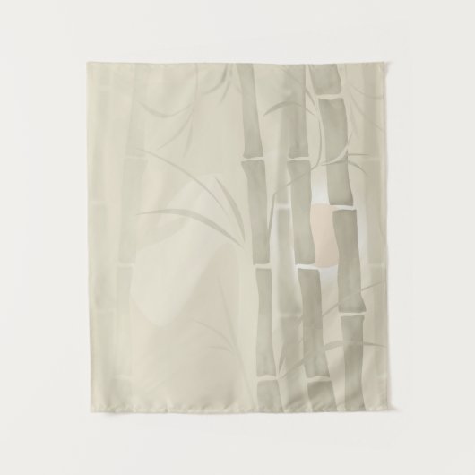 Abstraktes grunge oldisch Vintages Bambusbeige Wandteppich (Vorderseite)