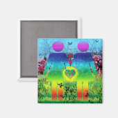 Abstraktes Grunge Rainbow Liebe Magnet (Vorderseite/Rückseite)