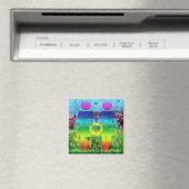 Abstraktes Grunge Rainbow Liebe Magnet (In Situ (Geschirrspüler))