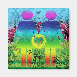 Abstraktes Grunge Rainbow Liebe Magnet