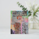 Abstraktes Grunge-Zahlen-Buchstaben-Collage Postkarte (Stehend Vorderseite)