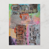 Abstraktes Grunge-Zahlen-Buchstaben-Collage Postkarte (Vorderseite)