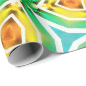 Abstraktes grüngelbes Umschlagpapier Geschenkpapier (Rolleneckpunkt)