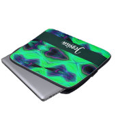 Abstraktes Grünmuster Laptopschutzhülle (Vorne Knopf)