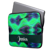 Abstraktes Grünmuster Laptopschutzhülle (Vorderseite Links)