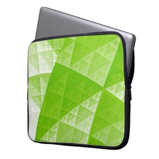 Abstraktes Grünmuster Laptopschutzhülle (Vorderseite Links)