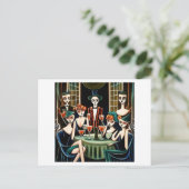 Abstraktes Halloween-Cocktail-Party Postkarte (Stehend Vorderseite)